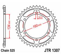 JT SPROCKETS Couronne acier standard 1307 - 525