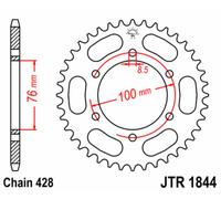 JT SPROCKETS Couronne acier standard 1844 - 428