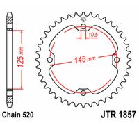 JT SPROCKETS Couronne acier standard 1857 - 520