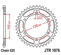JT SPROCKETS Couronne acier standard 1876 - 525