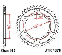 JT SPROCKETS Couronne acier standard 1876 - 525