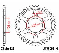 JT SPROCKETS Couronne acier standard 2014 - 525