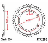 JT SPROCKETS Couronne acier standard 260 - 520