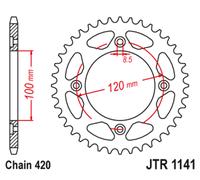 JT SPROCKETS Couronne acier standard 1141 - 420