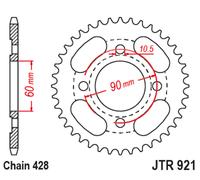 JT SPROCKETS Couronne Acier Standard - 428