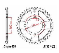 Jt Sprockets Couronne Acier Standard 462 - 428