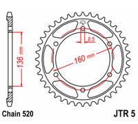 JT SPROCKETS Couronne acier standard 5 - 520
