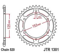 JT SPROCKETS Couronne Acier Standard - 520