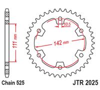JT SPROCKETS Couronne Acier Standard - 525