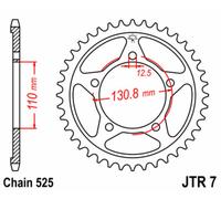 JT SPROCKETS Couronne acier standard 7 - 525