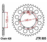 JT SPROCKETS Couronne acier standard 805 - 428