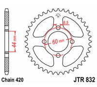 JT SPROCKETS Couronne acier standard 832 - 420