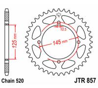 JT SPROCKETS Couronne acier standard 857 - 520