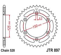 JT SPROCKETS Couronne acier standard 897 - 520