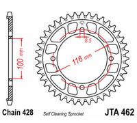 JT SPROCKETS Couronne aluminium Ultra-Light anti-boue 462 - 428