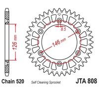 JT SPROCKETS Couronne aluminium ultra-light anti-boue 808 - 520