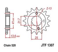 JT SPROCKETS Pignon acier anti-bruit 1307 - 520