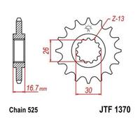 Jt Sprockets Pignon Acier Anti-Bruit 1370 - 525