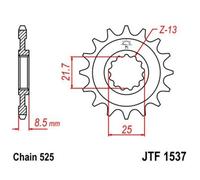 JT SPROCKETS Pignon acier anti-bruit 1537 - 525