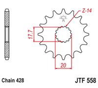 JT SPROCKETS Pignon acier anti-bruit - 428