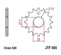 JT SPROCKETS Pignon acier anti-bruit - 520