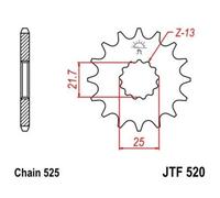 Jt Sprockets Pignon Acier Anti-Bruit 520 - 525
