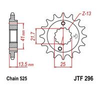 JT SPROCKETS Pignon acier anti-bruit - 525
