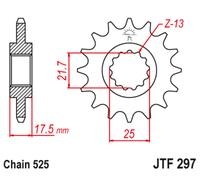 JT SPROCKETS Pignon acier anti-bruit - 525