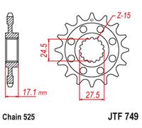 JT SPROCKETS Pignon acier anti-bruit - 525