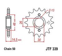 JT SPROCKETS Pignon acier anti-bruit - 530