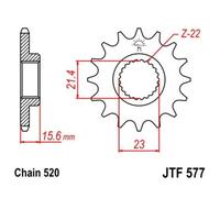 JT SPROCKETS Pignon acier anti-bruit 577 - 520