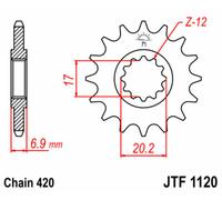JT SPROCKETS Pignon acier standard 1120 - 420
