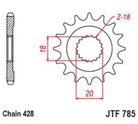 JT SPROCKETS Pignon acier standard - 428