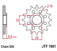 JT SPROCKETS Pignon acier standard - 520