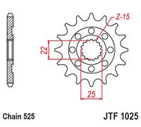 JT SPROCKETS Pignon acier standard - 525