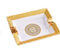 Cendrier à cigares céramique exquise pour extérieur ou intérieur Fumer Le Cigare Conception De Conduit De Gros Calibre Convient pour Le Bureau couleur blanc,White-L