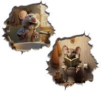 JT2D Lot de 2 autocollants muraux 3D avec trou de souris, pour le salon, la chambre à coucher