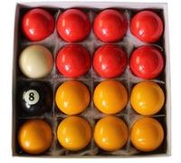 JT2D Set de 16 Boules de Billard Anglais en résine, 7 boules jaunes, 7 boules rouges, 1 blanche et 1 noire Multicolore G