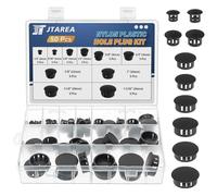 JTAREA 10Tailles Bouchons en Plastique Rond Assortiment Set 6mm 8mm 10mm 13mm 16mm 19mm 22mm 25mm 28mm 30mm Cache Trou Meuble Obturateur Cache Trou Noir Caches Trous pour Armoire Étagère