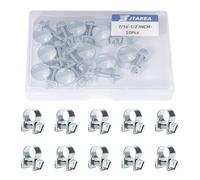 JTAREA 11-13MM Mini Collier de Serrage pour Tuyau Réglables Collier Durite Essence Colliers de Serrages Metallique pour Conduite de Carburant Tuyau D'échappement