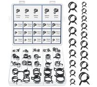JTAREA 17Tailles Clip à Ressort Tuyau Serrage Assortiment Kit 5-25MM Colliers de Serrage à Ressort