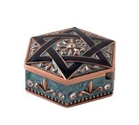 JTBDWOSK Boîte À Bijoux en Décor Juif Vintage, Boîte À Bague Hexagramme Juive Proposée, Étui À Collier Antique,A