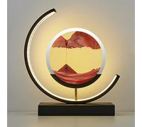 JTBDWOSK Images Sable pour Tourner avec LED, Lampes Table D'Images Sable, Dynamic 3D Natural Landscape Flowing Sand Image Night Light Dimmable 360 ° Rotation pour Home Decor Office Gift,Rouge
