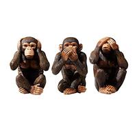 JTBDWOSK Trois singes Décoration de Sculpture, Trois sages Statue Statue Ne Voyant Pas Say Bonheur Charm Sculpture, 3 Singe Singe Sculpture Decoration créative Creative Cadeaux,Marron