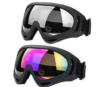 JTENG Lunettes de ski, lunettes de protection, lunettes de motocross, lunettes de sport, lunettes de neige, lunettes de sports d'hiver - Lunettes coupe-vent et anti-poussière - Lunettes d'aviateur -