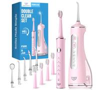 JTF Brosse à Dents Électrique et Hydropulseur Jet Dentaire 2-en-1 - Kit d’Hygiène Buccale Portable Nettoyage Efficace et Doux, Plusieurs Modes pour Appareils Dentaires et Gencives Sensibles, Sans Fil