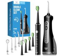 JTF Brosse à Dents Électrique et Hydropulseur Jet Dentaire 2-en-1 - Kit d’Hygiène Buccale Portable Nettoyage Efficace et Doux, Plusieurs Modes pour Appareils Dentaires et Gencives Sensibles, Sans Fil