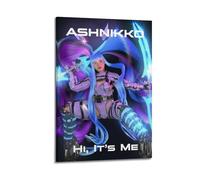 JTFCKH Ashnikko Impression sur toile décorative murale avec signature « Hi, It's Me Rapper Music » - Décoration murale pour chambre à coucher - 30 x 45 cm