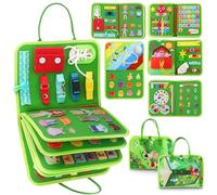 JTgugu Jouet Montessori pour bébé, Quiet Book en Feutrine Type Busy Board, Jouet de Voyage sensoriel éducatif, Livre d’éveil pour Le développement précoce Cadeau pour Filles et garçons