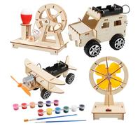 JTgugu Kits d'expériences STEM pour enfants, expériences scientifiques en bois et kits d'ingénierie, ensemble de modélisme de voiture robot, jouet scientifique pour garçons et filles, jouets éducatifs